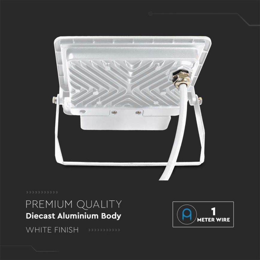 LED Reflektor so senzorom LED/50W/230V 4000K IP65 biela
