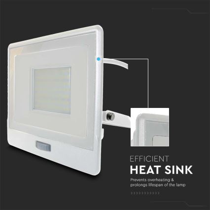 LED Reflektor so senzorom LED/50W/230V 4000K IP65 biela