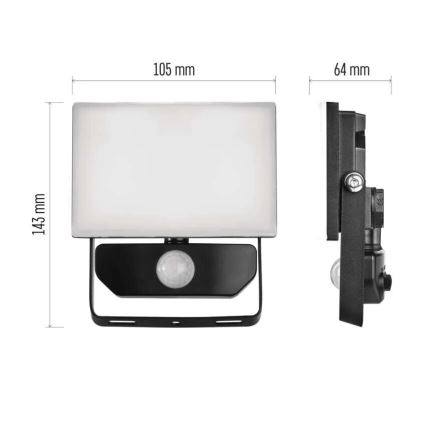 LED Reflektor so senzorom TAMBO LED/10W/230V 4000K IP54