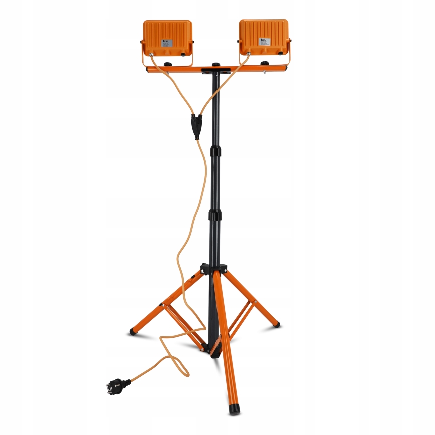 LED reflektor so statívom 2xLED/50W/230V 4500K IP65 oranžový