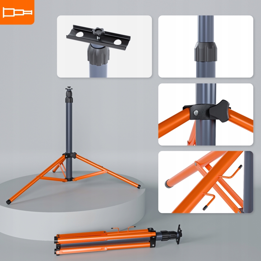 LED reflektor so stojanom 2xLED/100W/230V 4500K IP65 čierna/oranžová