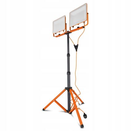 LED reflektor so stojanom 2xLED/100W/230V 4500K IP65 oranžový