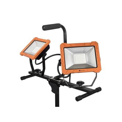 LED reflektor so stojanom 2xLED/30W/230V 4000K IP65 oranžovo-čierny