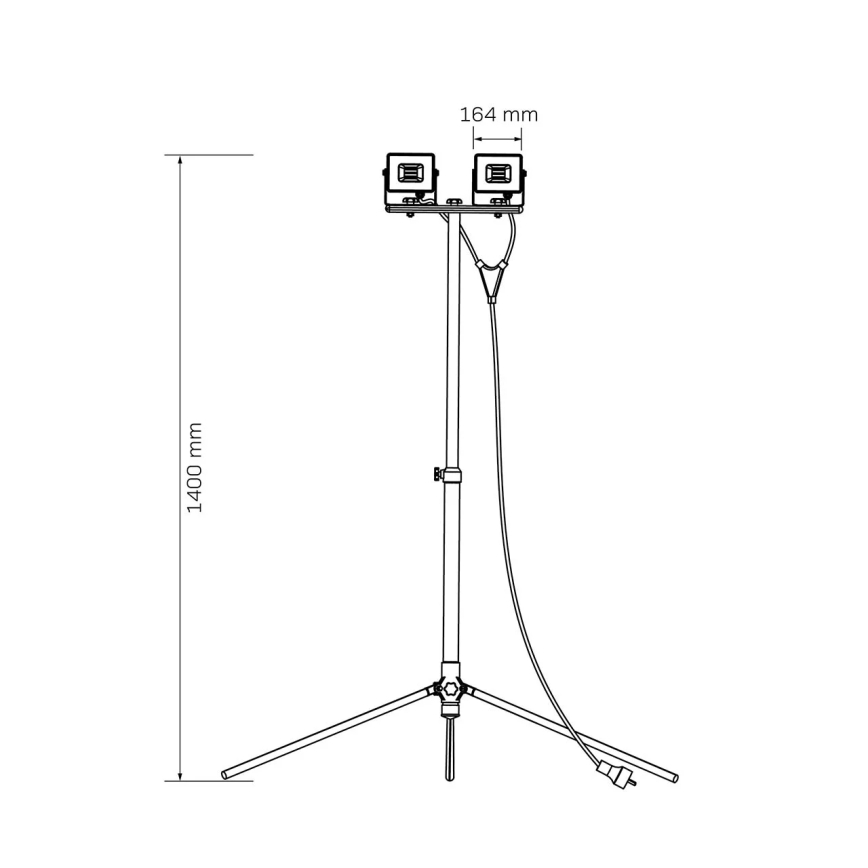 LED reflektor so stojanom 2xLED/30W/230V 6500K IP65 žltý