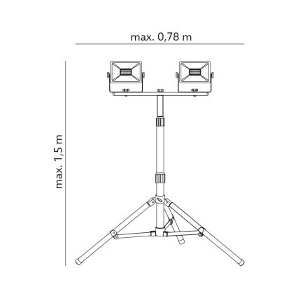 LED Reflektor so stojanom 2xLED/30W/230V IP65