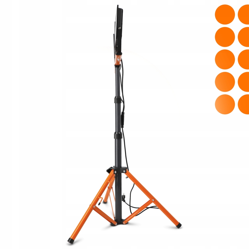 LED reflektor so stojanom 3xLED/100W/230V 4500K IP65 čierna/oranžová