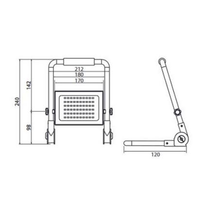 LED Reflektor so stojanom ADVIVE WORK LED/50W/230V IP65