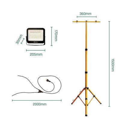 LED Reflektor so stojanom NOCTIS 2xLED/50W/230V 4000K IP65
