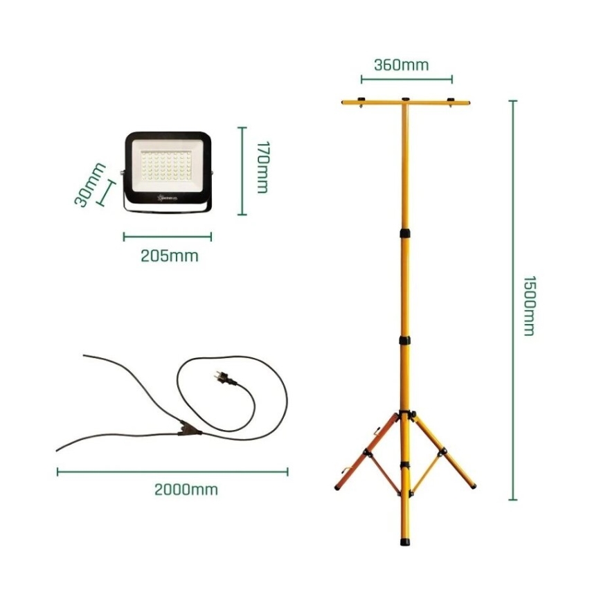 LED Reflektor so stojanom NOCTIS 2xLED/50W/230V 4000K IP65