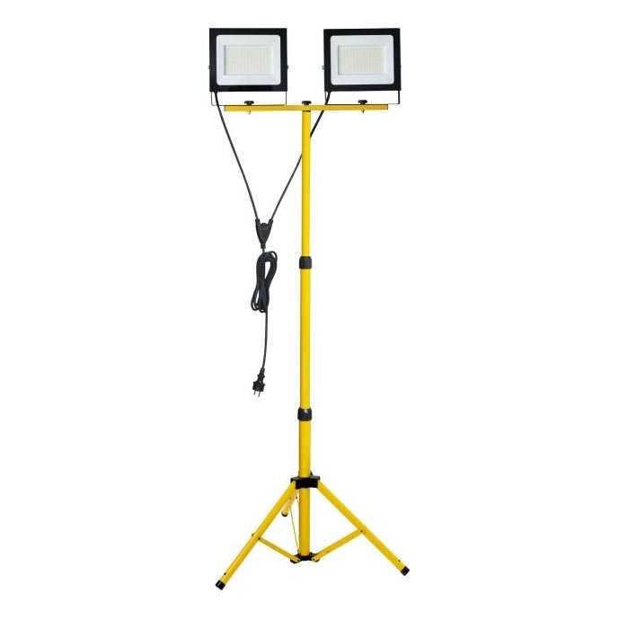 LED Reflektor so stojanom TIGRA 2xLED/100W/230V 4000K IP54 čierna/žltá