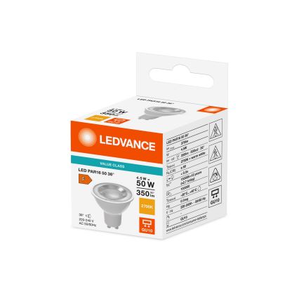 LED reflektorová žiarovka PAR16 GU10/4,5W/230V 2700K 36° - Ledvance