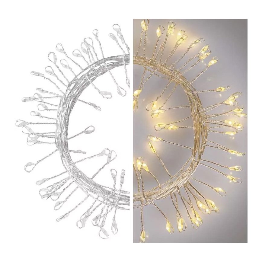 LED  reťaz 100xLED/3xAA 2,7m teplá biela