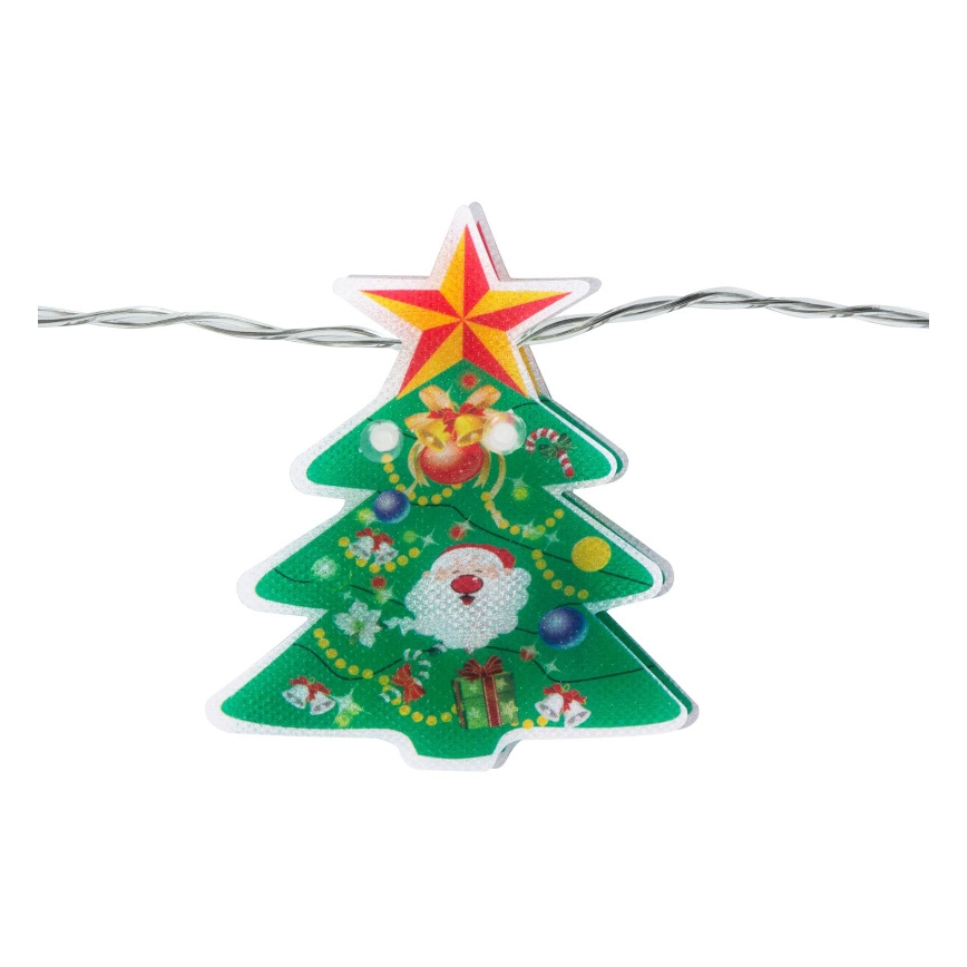 LED  reťaz 10xLED/2xAA 1,35 m teplá biela stromček