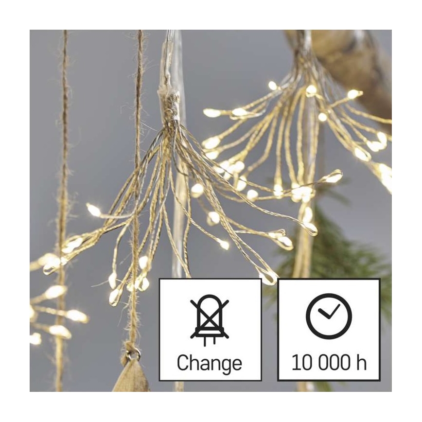 LED  reťaz 150xLED/5,35m teplá biela
