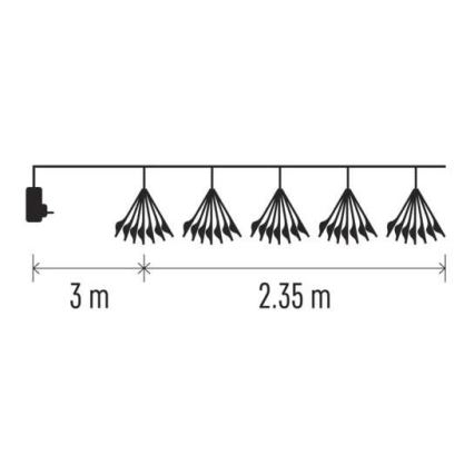 LED  reťaz 150xLED/5,35m teplá biela
