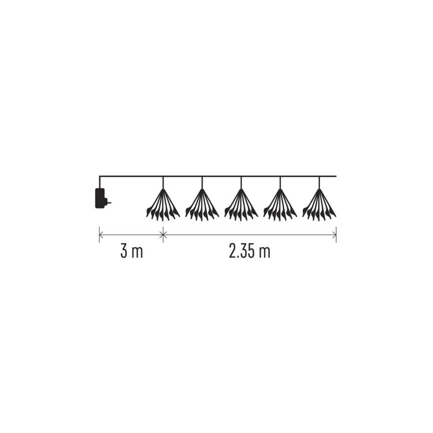 LED  reťaz 150xLED/5,35m teplá biela