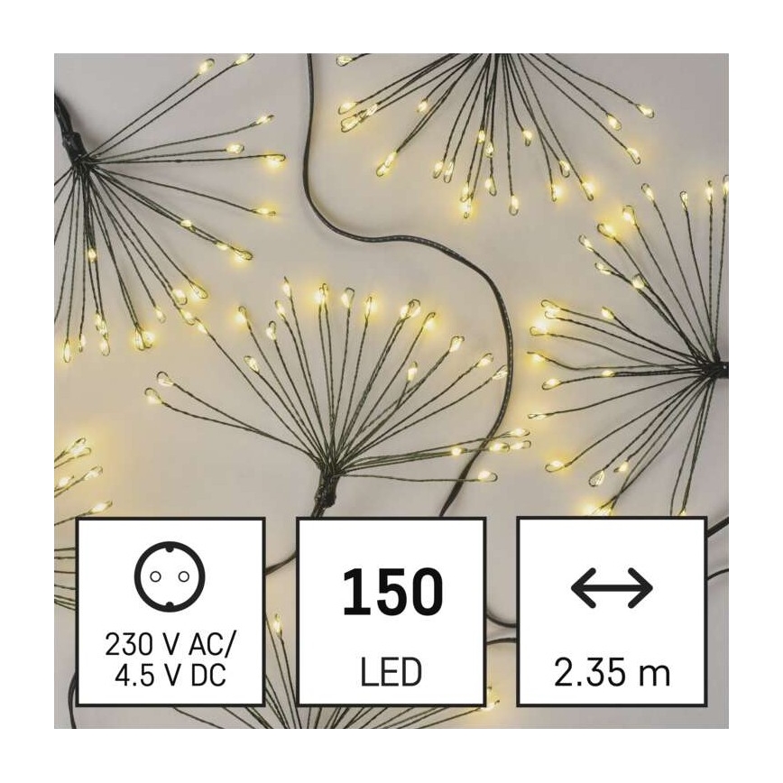 LED  reťaz 150xLED/5,35m teplá biela