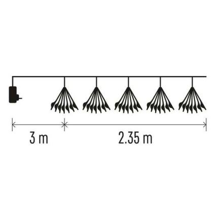 LED  reťaz 150xLED/5,35m teplá biela