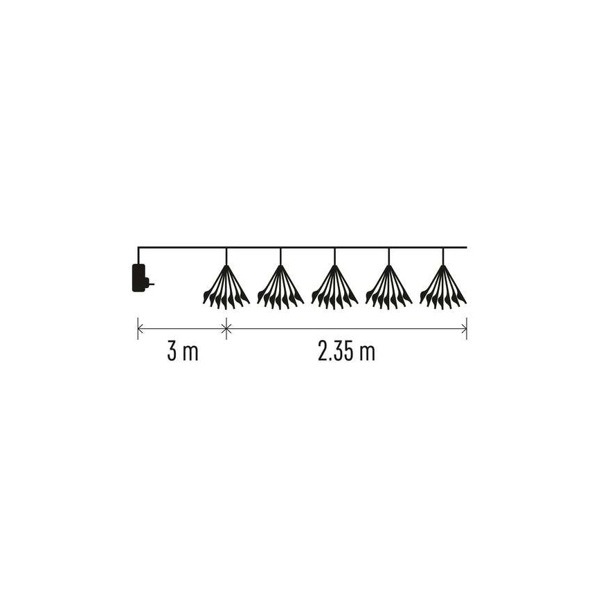 LED  reťaz 150xLED/5,35m teplá biela
