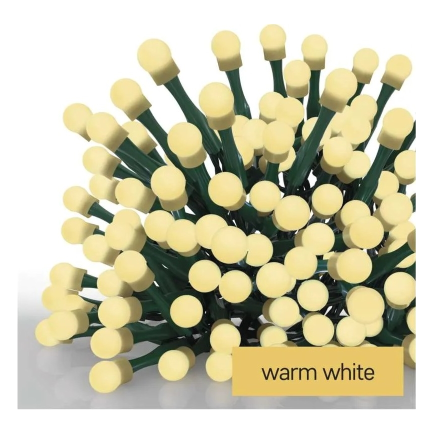 LED  reťaz 200xLED/8 funkcií 20m IP44 teplá biela