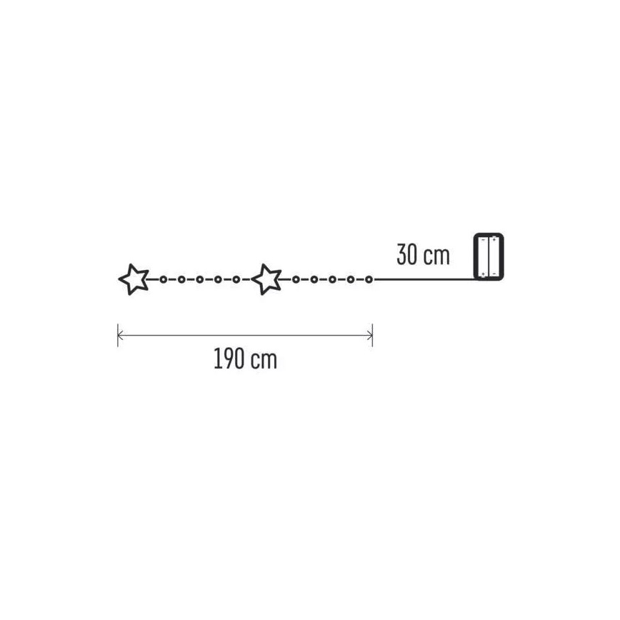 LED reťaz 20xLED/2xAA 2,2 m teplá biela