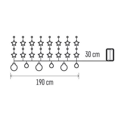 LED  reťaz 20xLED/2xAA 2,2 m teplá biela