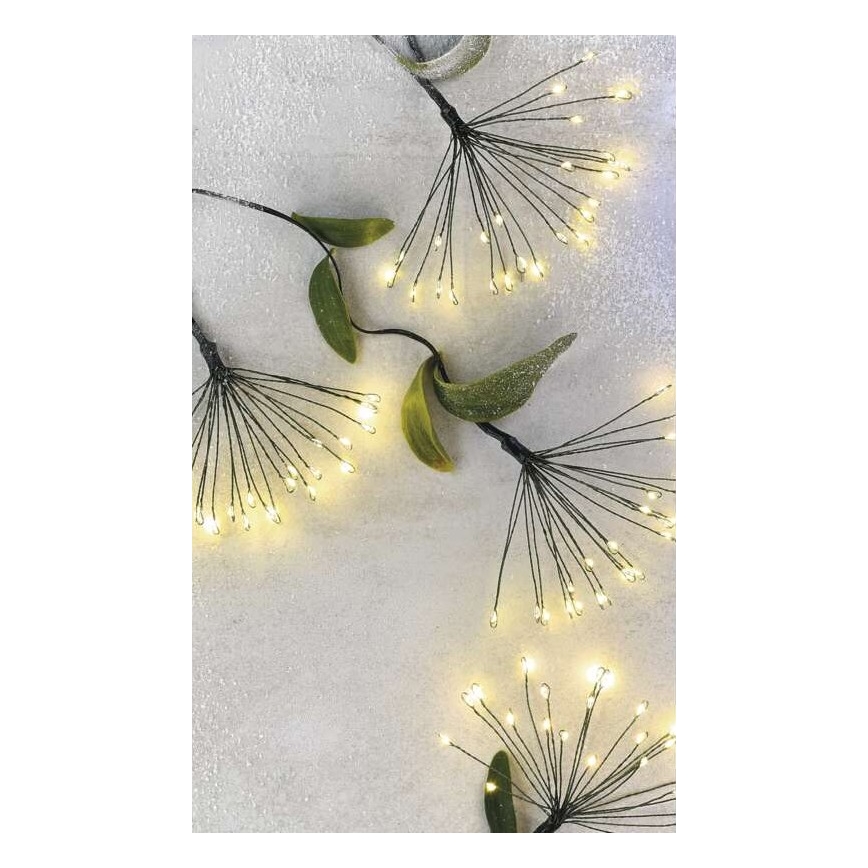 LED reťaz 300 × LED, 5,2+3 m, teplá biela