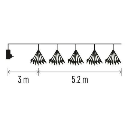 LED  reťaz 300xLED/8,2m studená biela