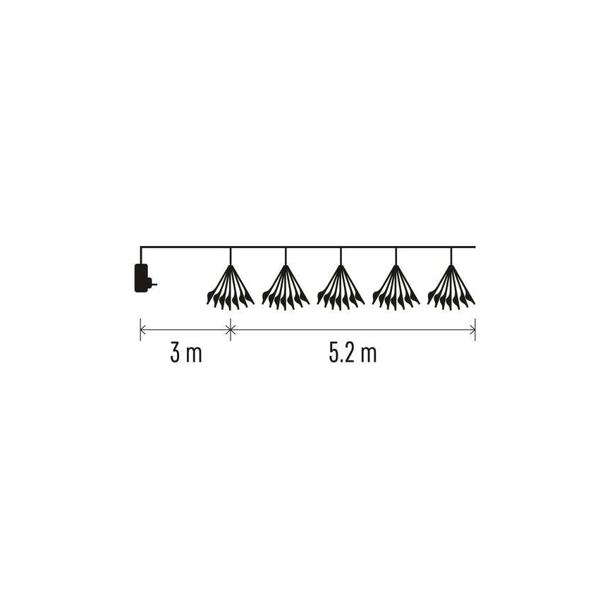 LED  reťaz 300xLED/8,2m studená biela