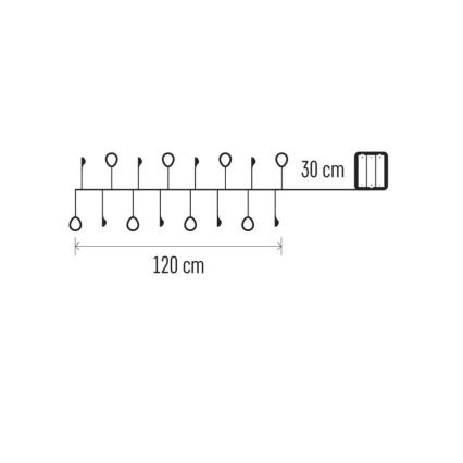 LED reťaz 40xLED/3xAA 1,5 m teplá biela