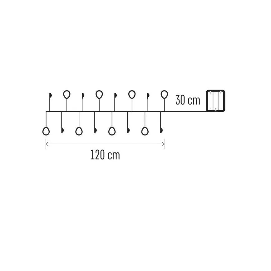 LED reťaz 40xLED/3xAA 1,5 m teplá biela
