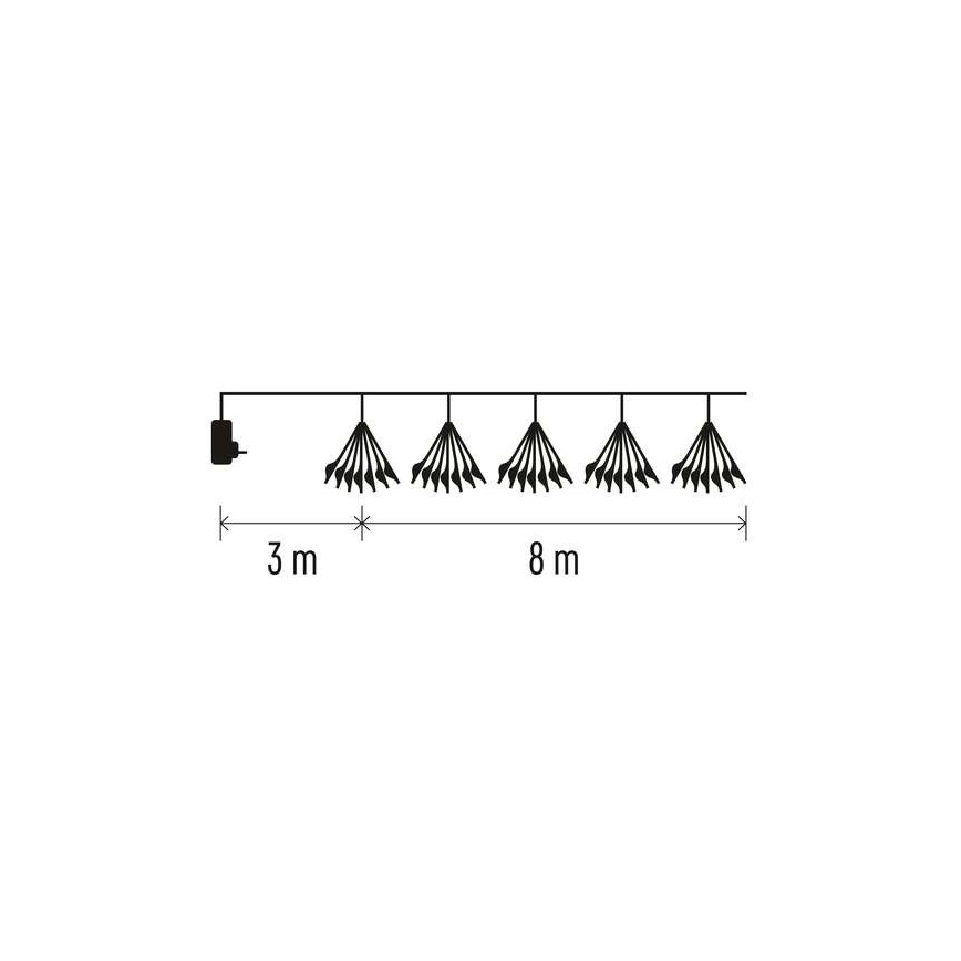 LED reťaz 450xLED/11m teplá biela