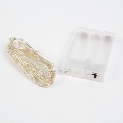 LED  reťaz 50xLED/3xAA 5,25m studená biela