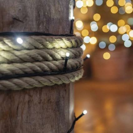 LED reťaz do exteriéru 100xLED/10m IP44 studená biela