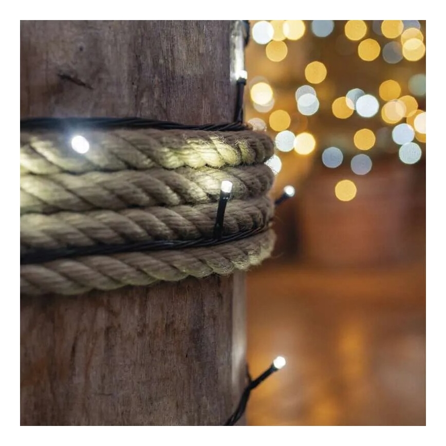 LED reťaz do exteriéru 100xLED/10m IP44 studená biela