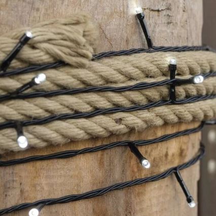 LED reťaz do exteriéru 100xLED/10m IP44 studená biela