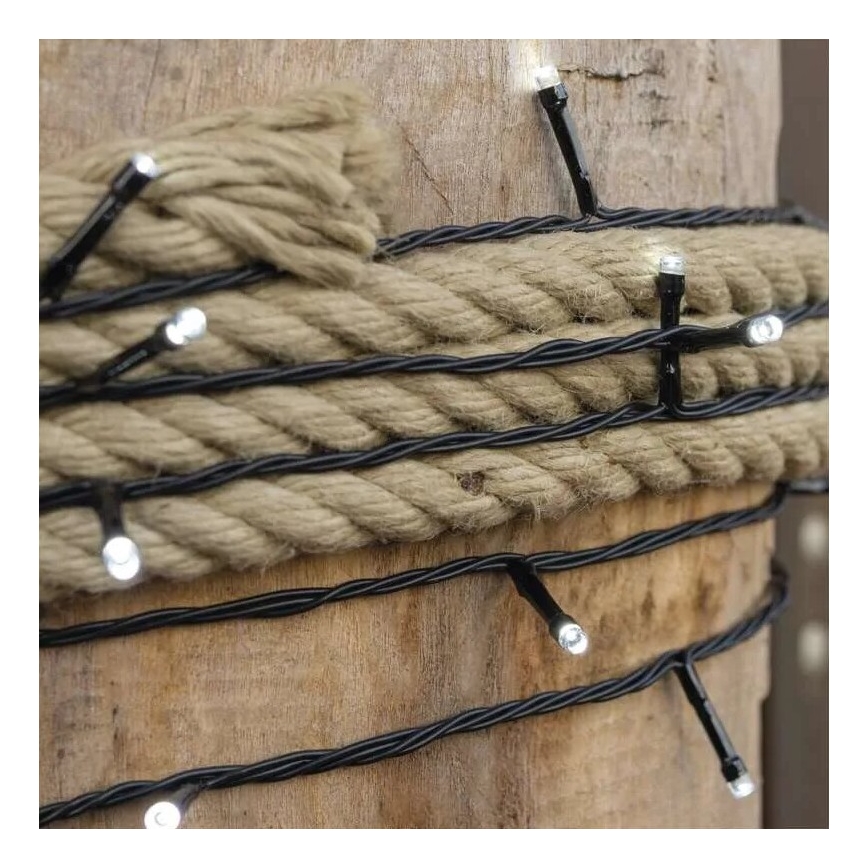 LED reťaz do exteriéru 100xLED/10m IP44 studená biela