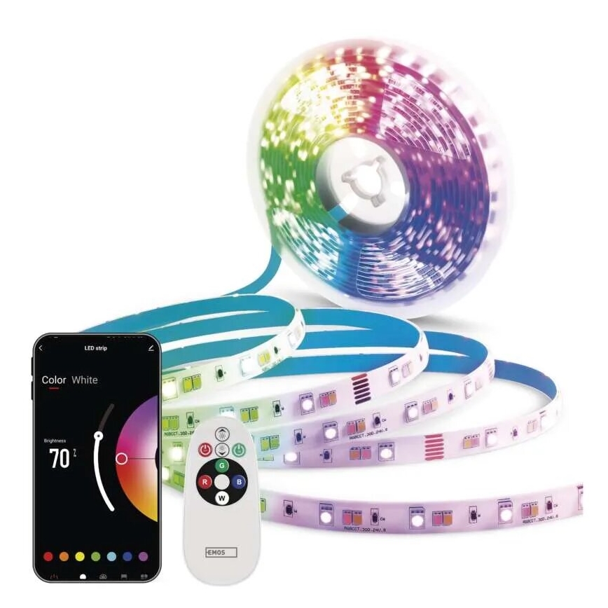 LED RGB+CCT Stmievateľný pásik GOSMART LED/11W/230V 2 m 2700-6500K IP44 Wi-Fi + diaľkové ovládanie