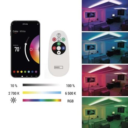 LED RGB+CCT Stmievateľný pásik GOSMART LED/11W/230V 2 m 2700-6500K IP44 Wi-Fi + diaľkové ovládanie