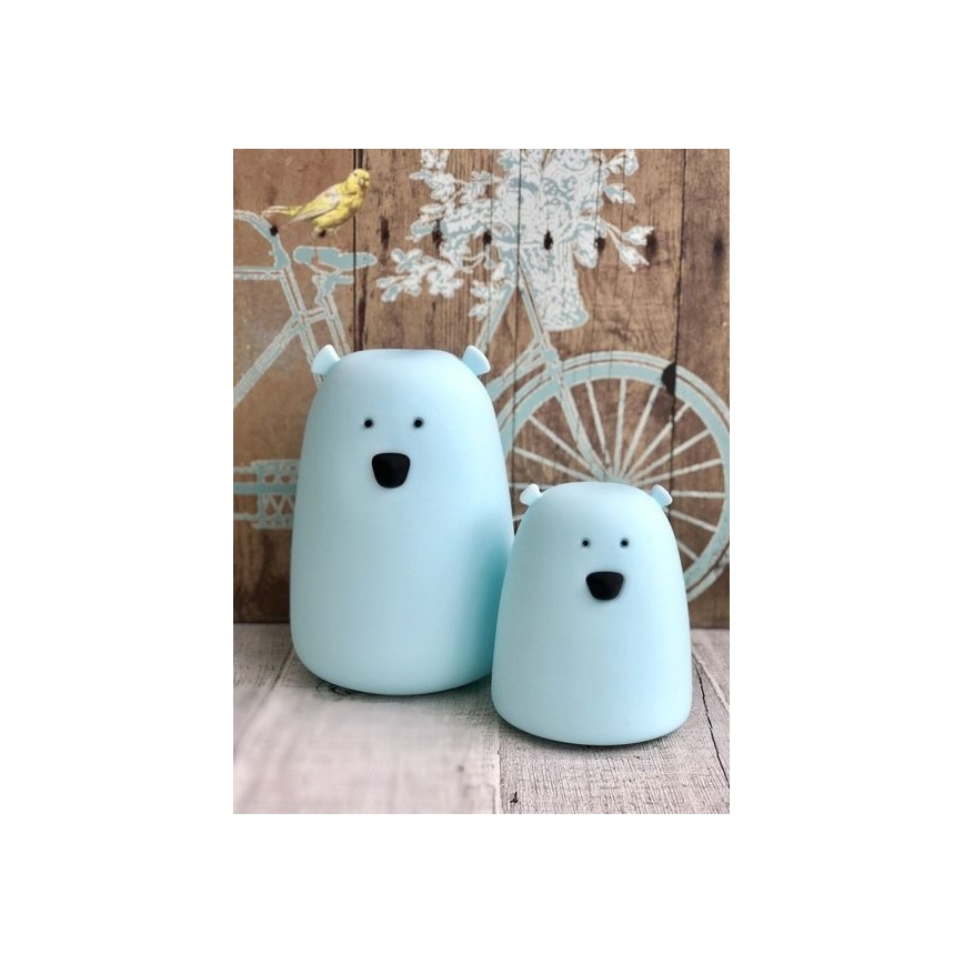 LED RGB Detská dotyková lampička BEAR LED/0,8W/5V biela + USB