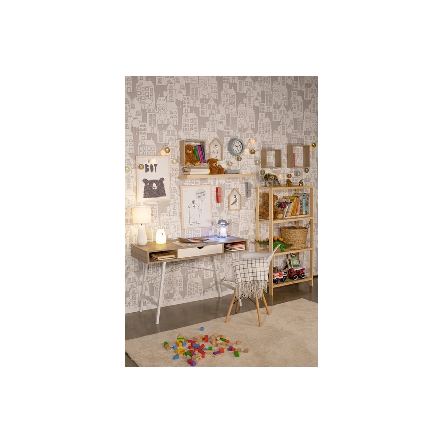 LED RGB Detská dotyková lampička BEAR LED/0,8W/5V biela + USB