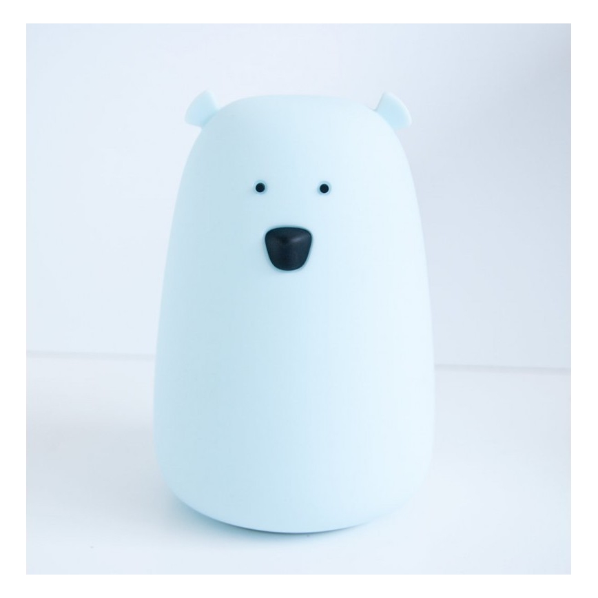 LED RGB Detská dotyková lampička BEAR LED/0,8W/5V biela + USB
