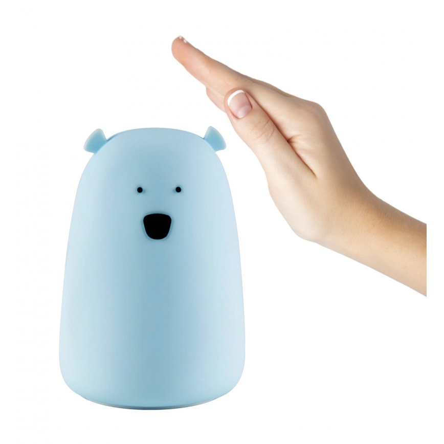 LED RGB Detská dotyková lampička BEAR LED/0,8W/5V modrá