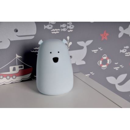 LED RGB Detská dotyková lampička BEAR LED/0,8W/5V modrá
