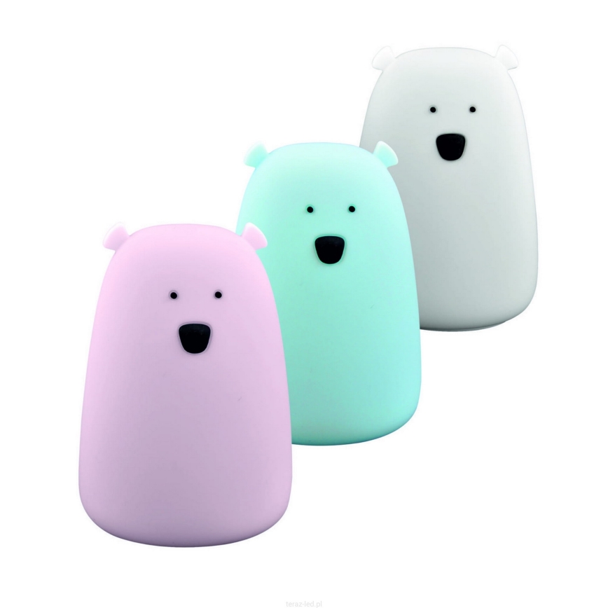 LED RGB Detská dotyková lampička BEAR LED/0,8W/5V modrá