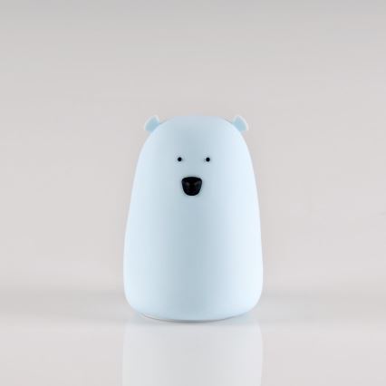 LED RGB Detská dotyková lampička BEAR LED/0,8W/5V modrá