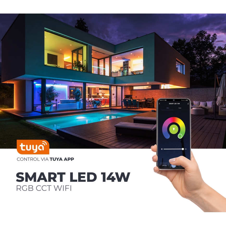 LED RGB Inteligentná stmievateľná žiarovka E27/9,5W/230V 2700-6500K Wi-Fi Tuya