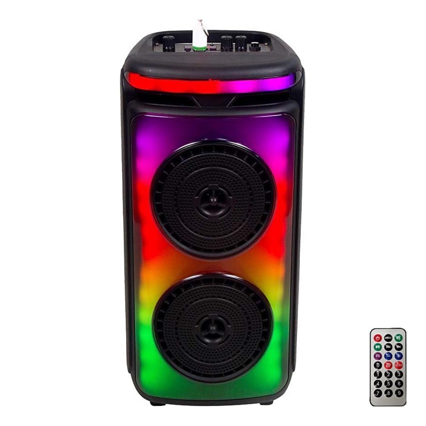 LED RGB Nabíjací reproduktor s mikrófonom 400W/2400 mAh + diaľkové ovládanie