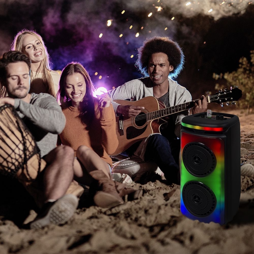 LED RGB Nabíjací reproduktor s mikrófonom 400W/2400 mAh + diaľkové ovládanie