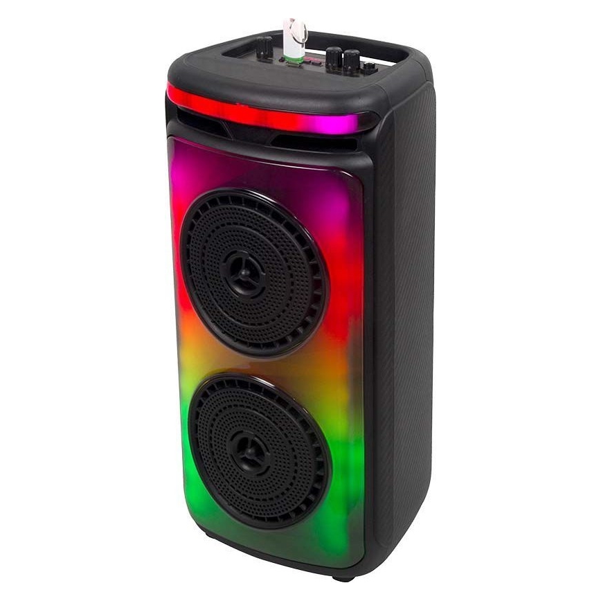 LED RGB Nabíjací reproduktor s mikrófonom 400W/2400 mAh + diaľkové ovládanie